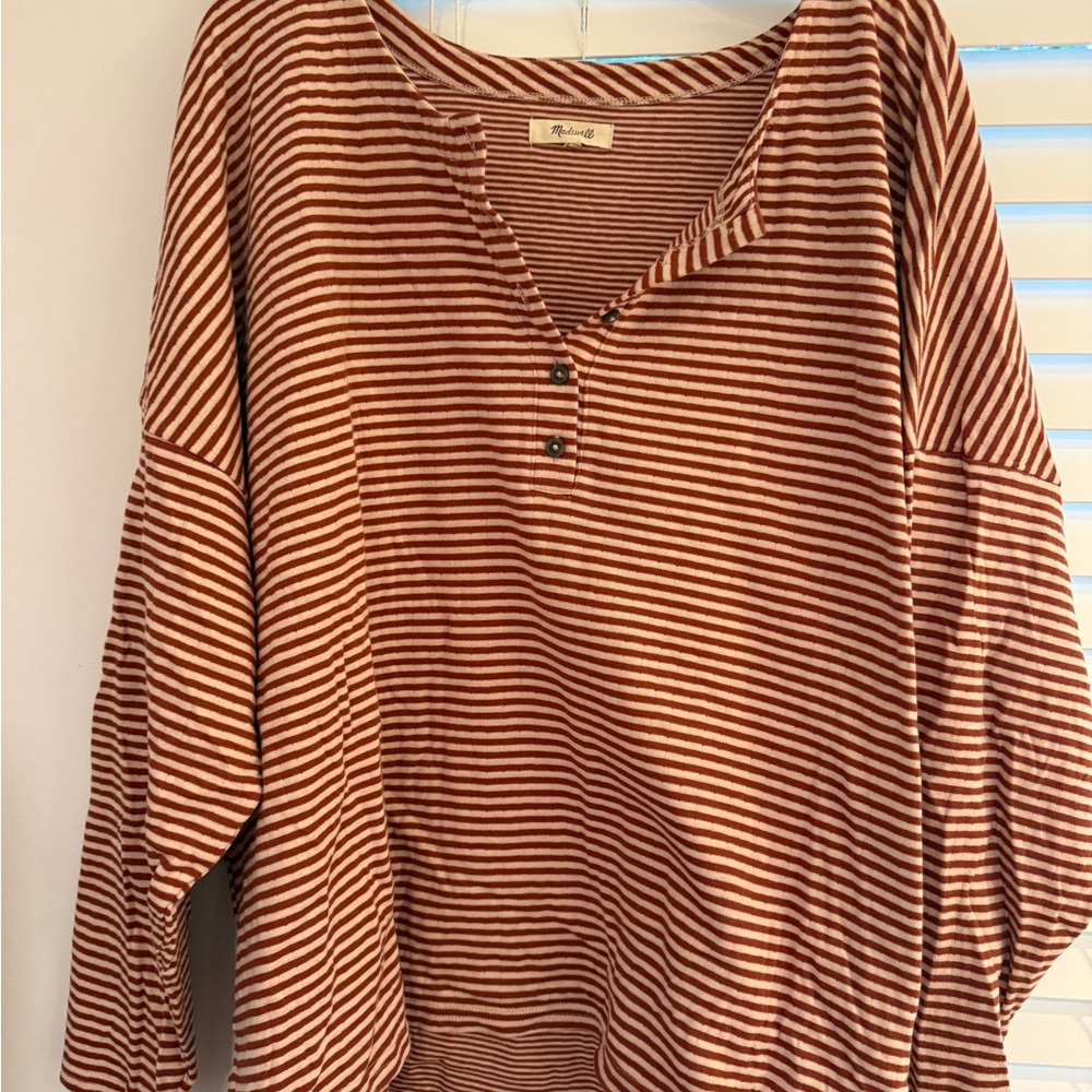 Madewell striped long sleeve Henley top